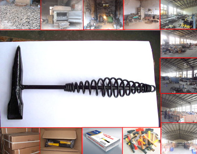 Welding hammer with spring handle
