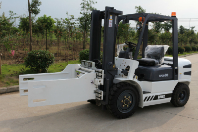 vmax china 3ton forklift with paper roll clamps