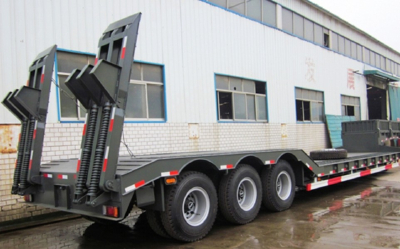 60T Three Axle Low Flatbed Semi-trailer