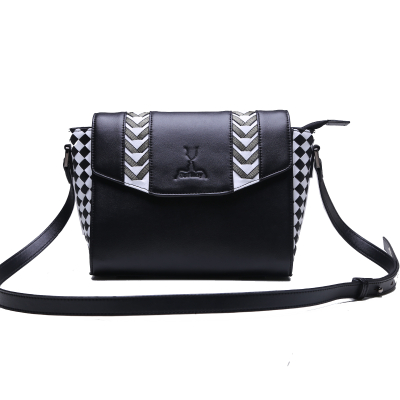 knitting woven lady envelope shoulder and Crossbody bags with PU andnylon ribbon