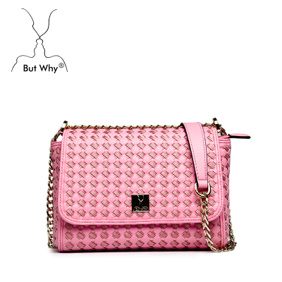 samll hand-woven nylon PU messenger bag for women