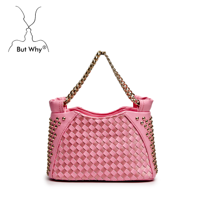 knitting chain woven nylon women shoulder bag
