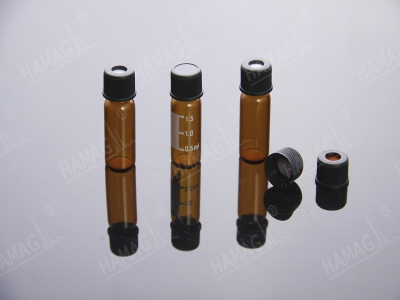 1.5ml HPLC autosampler vials thread ND8-425 Screw Neck glasssamplevialswith Caps and Septa